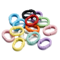 5Pcs Candy Color Metal Oval Ring Snap Hook Spring Clasps Clips Key Ring Connectors for DIY Keychain Jewelry Making Accessories