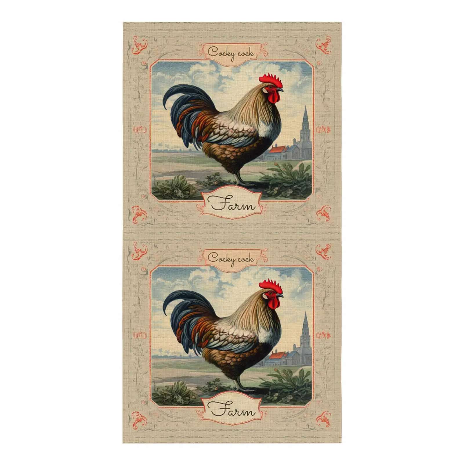 Animal Rooster Farm Kitchen Towels Household Kitchen Tools Accessories Microfiber Wiping Towel Cleaning Cloth