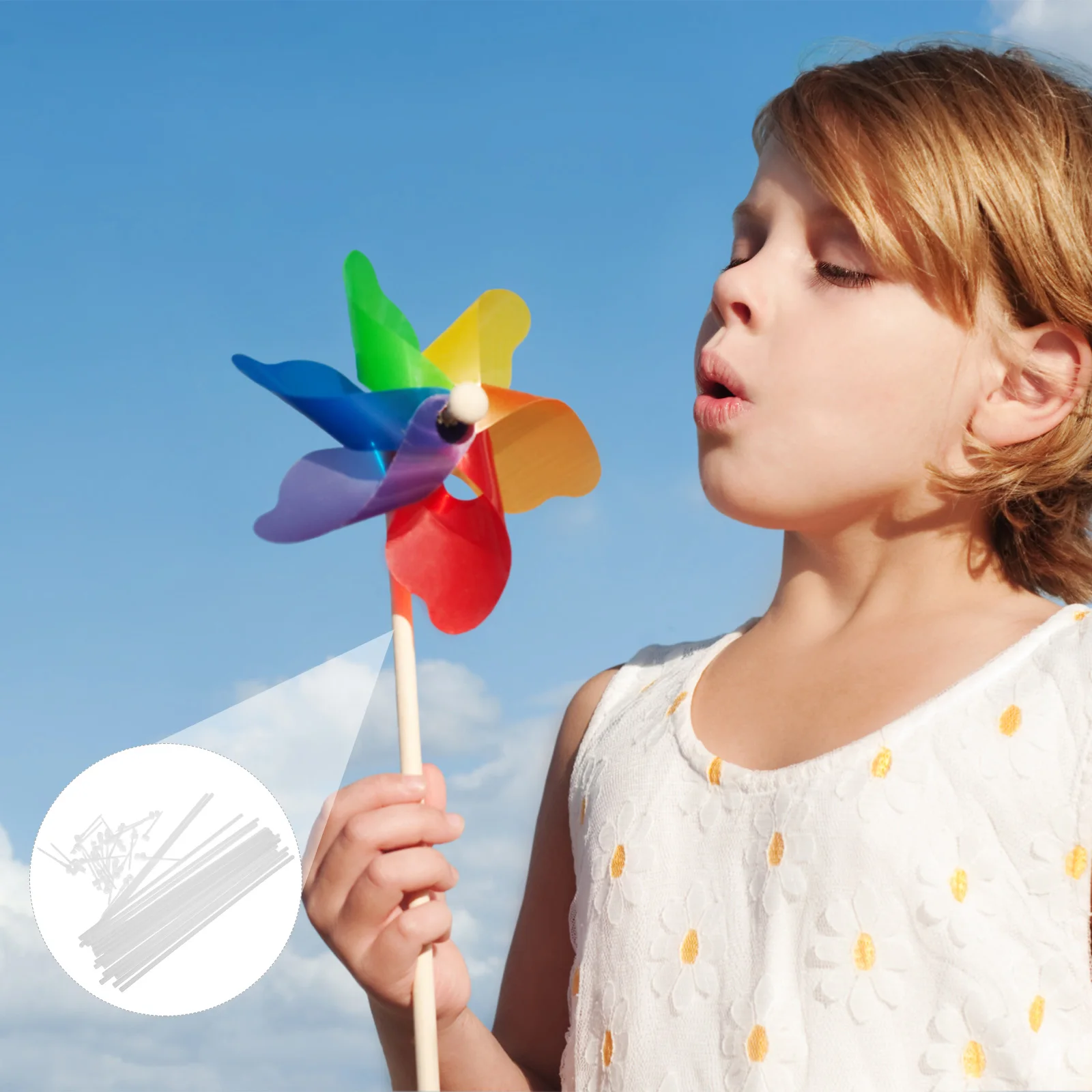 

20 Set Windmill Accessories Rod Easy Installation Diy Kit Paper Stickers Bracelet Tags Jewelry Labels Plain Stickers