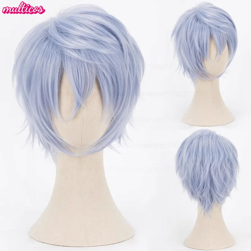 Farben Kurze Gerade Cosplay Perücke Layered Shaggy Flauschig Rot Rosa Braun Grün Blau Hitzebeständige Kunsthaar Party Anime Perücken – Detail 26