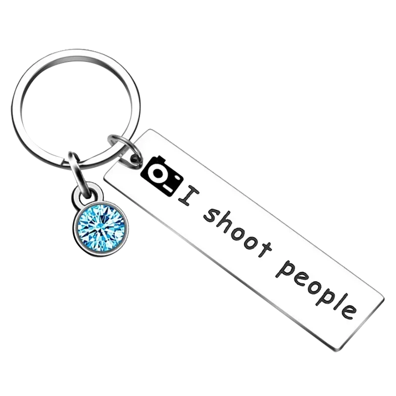 Photographer Gift Keychain I Shoot People Key Rings Photographer Videographer Lover Gift