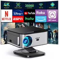 Horlat 35000 Lumens 4K UHD Projector Android 12 WiFi 6 BT5.2 64G Native1080P Full HD Home Theater Movie Projector for Netflix