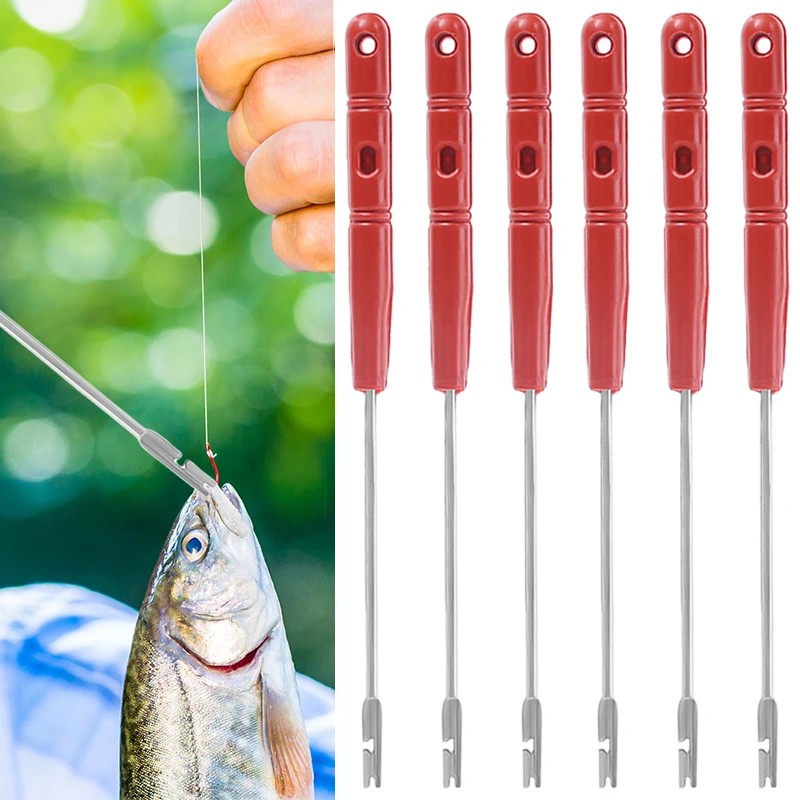 1/2pcs Fishing Hooker Remover Stainless Steel Rapid Fishing Tackle Metal Hook Steel Special Simple Hook Remover Tool Accessories