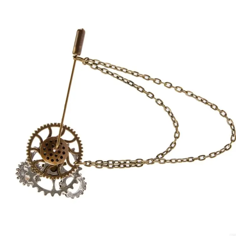 49MD Gearpunk Gear Brooch Pin