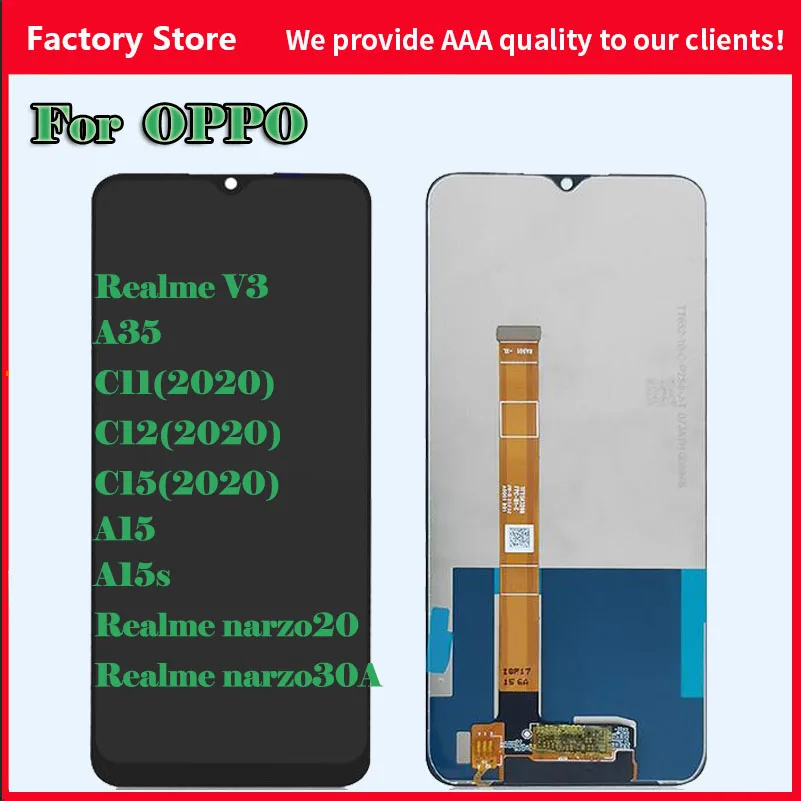 

LCD For Oppo Realme v3/A35/c11/c12/c15 2020/A15/A15s/realme narzo20 Narzo 30A LCD Display Screen Touch Panel Digitizer Assembly