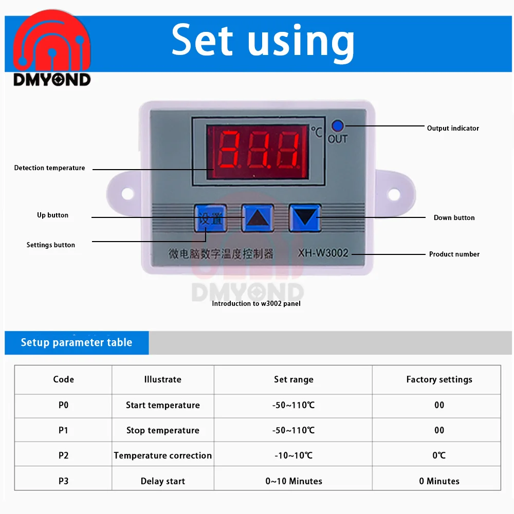 XH-W3001 XH-W3002 controllo digitale temperatura Microcomputer termostato interruttore termometro nuovo termoregolatore 12/24/220V