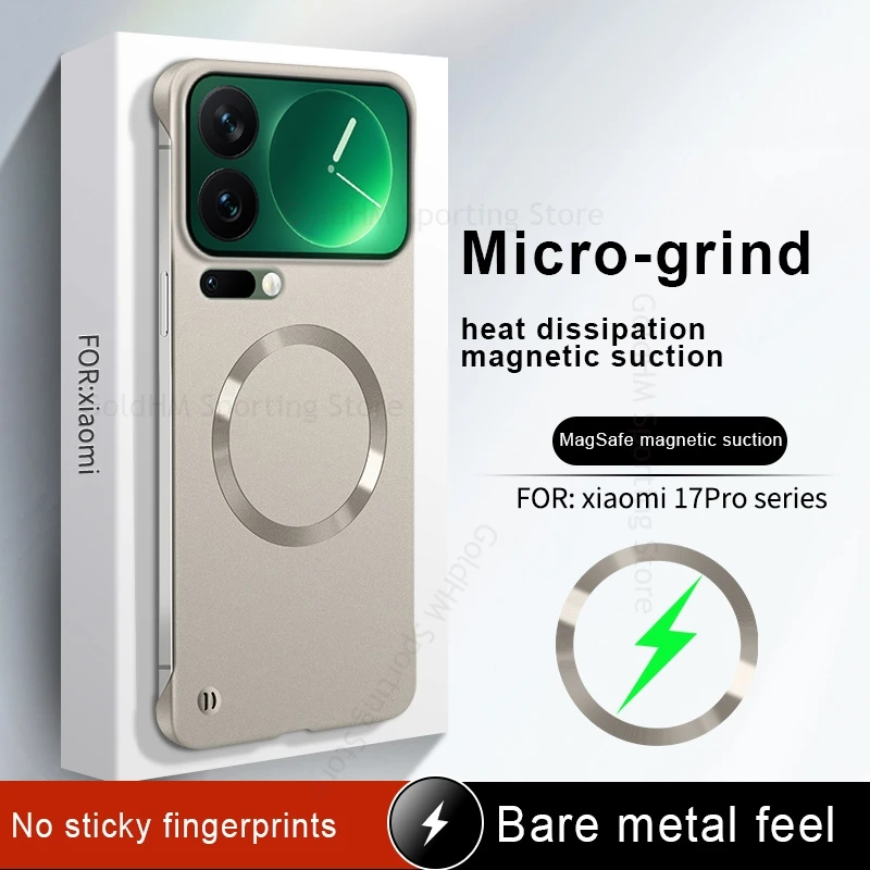 

Wireless Charging Capa For Poco X8 Pro Max Metal Paint Frameless Phone Hard Case For POCO F8 Ultra poco X7 Pro For Magsafe Cover