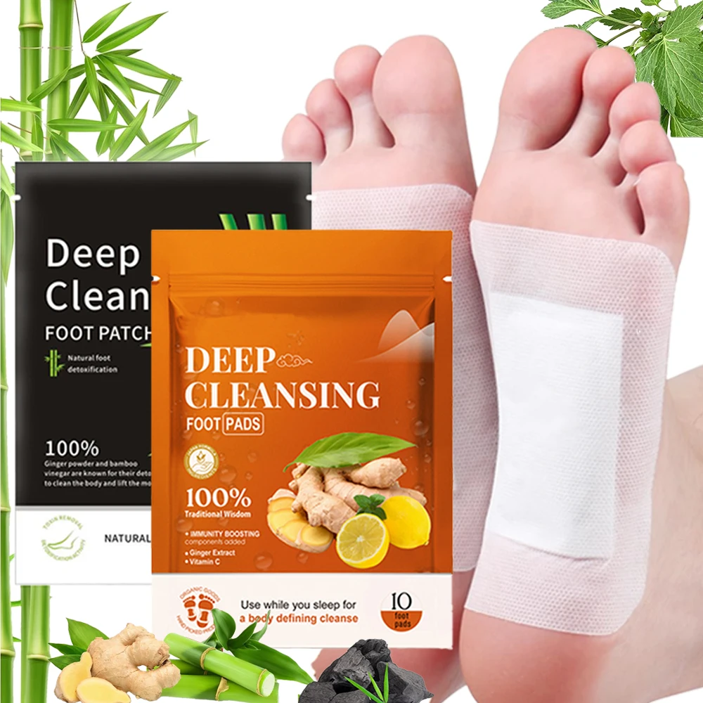 

Deep Cleansing Foot Pads for Better Sleep Premium Bamboo Charcoal Foot Patch With Ginger Powder Foot Care