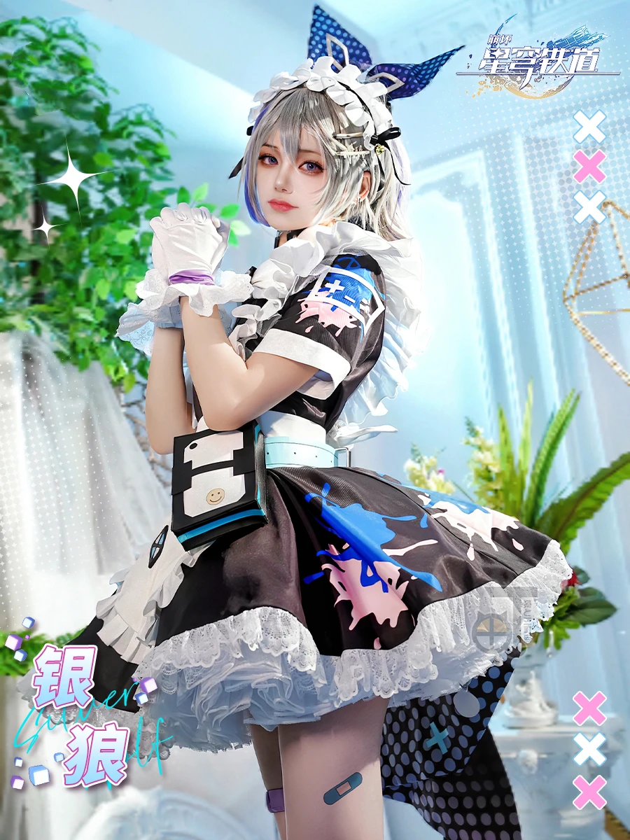 

Honkai: Star Rail Silver Wolf Maid Dress Cosplay Costume Cos Game Anime Party Uniform Hallowen Play Role Clothes Clothing