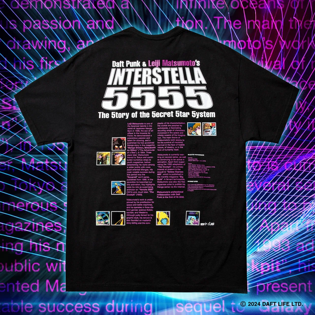 DAFT PUNK and Leiji Matsumoto Print Short Sleeve Women T-shirt Heavy Metal Band Oversized T-shirts Rock Punk Female Male Clothes
