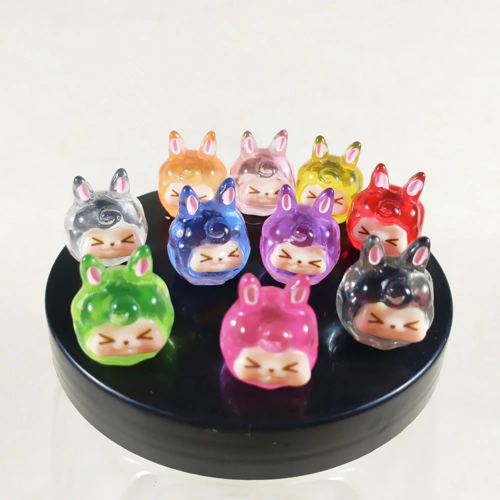 10pcs Trendy Play China KIKI RABBIT Surprise Collection Transparent Color Cute DIY Toys 2cm