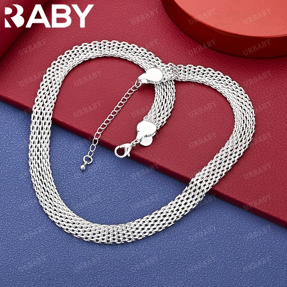 

URBABY 925 Sterling Silver 10mm Chain Necklace For Men Anniversary Gift Popular Wild Fashion Romantic Jewelry