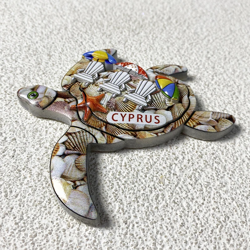 Cyprus cultural tourism souvenir Creative 3d three-dimensional turtle holiday wind magnet refrigerator sticker decoration