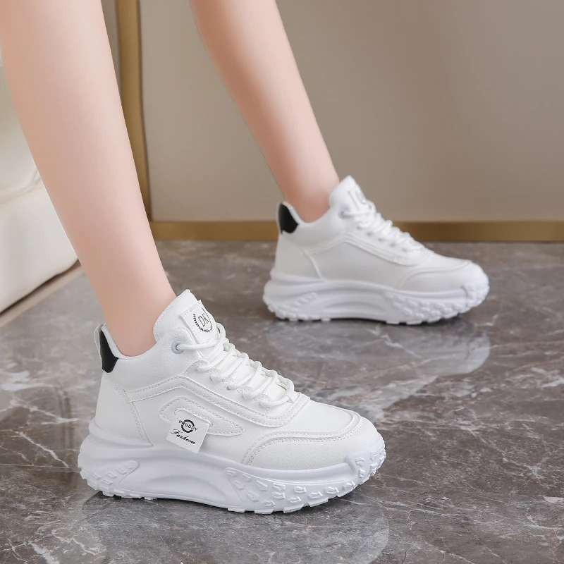 

Female Height Increasing Golf Sport Training Shoes White PU Leather Women Sport Golfing Sneakers Anti-slippery Girls Shoes