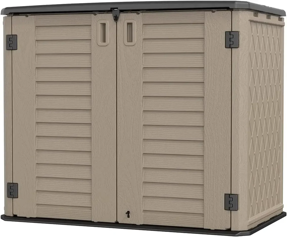 

Outdoor Storage Shed - Horizontal Storage Cabinet Waterproof for Garden, Patio, Backyard, Box for Easy Storage