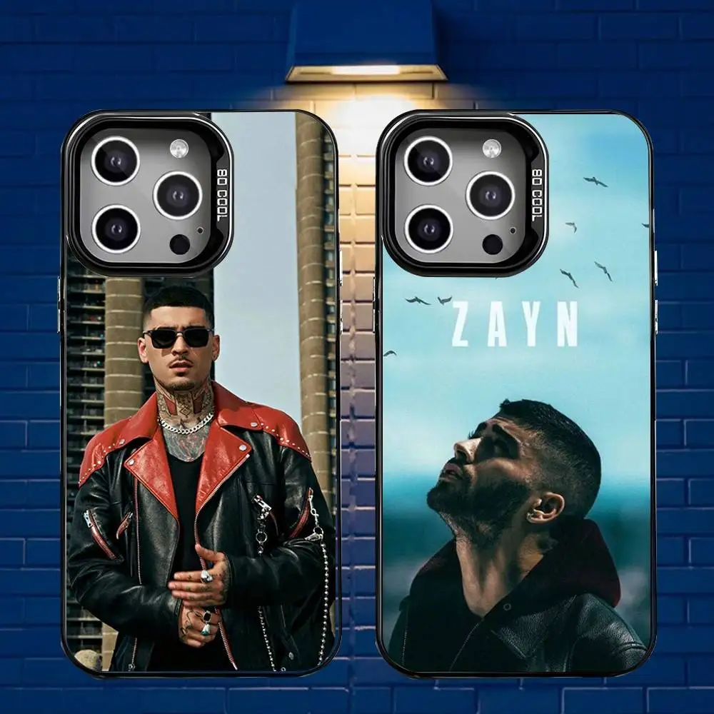 

Singer Z-Zayn M-Malik Phone Case For iPhone 16,15,14,13,12,11,Mini,Pro,E,MAX Gray Matte Silicone Black Cover