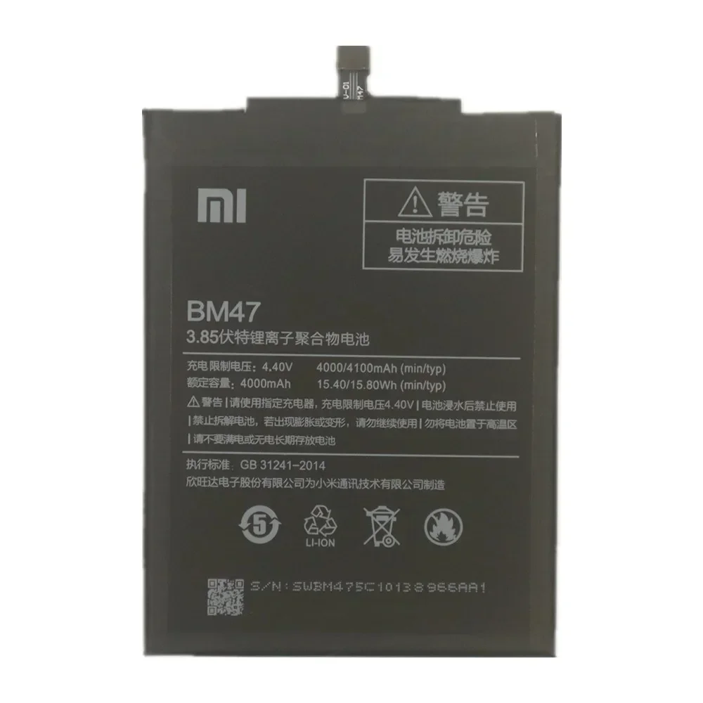 2025 Years BM47 Original Battery For Xiaomi Hongmi Redmi 3Pro 3 Pro 3S 3X 4X Phone Battery Bateria 4100mAh Fast Shipping