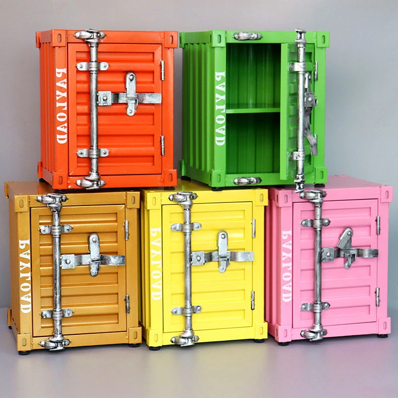 Metal bedside table Iron Storage Boxes Vintage Creative Drawer Storage Cabinet , industrial style decorative storage cabinet