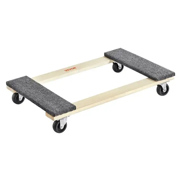 

VEVOR Furniture Dolly, 1000 lbs Load Capacity, 18' x 30', 4 x 3' PP Swivel Casters, Heavy Duty Hardwood Furniture Moving Dolly,