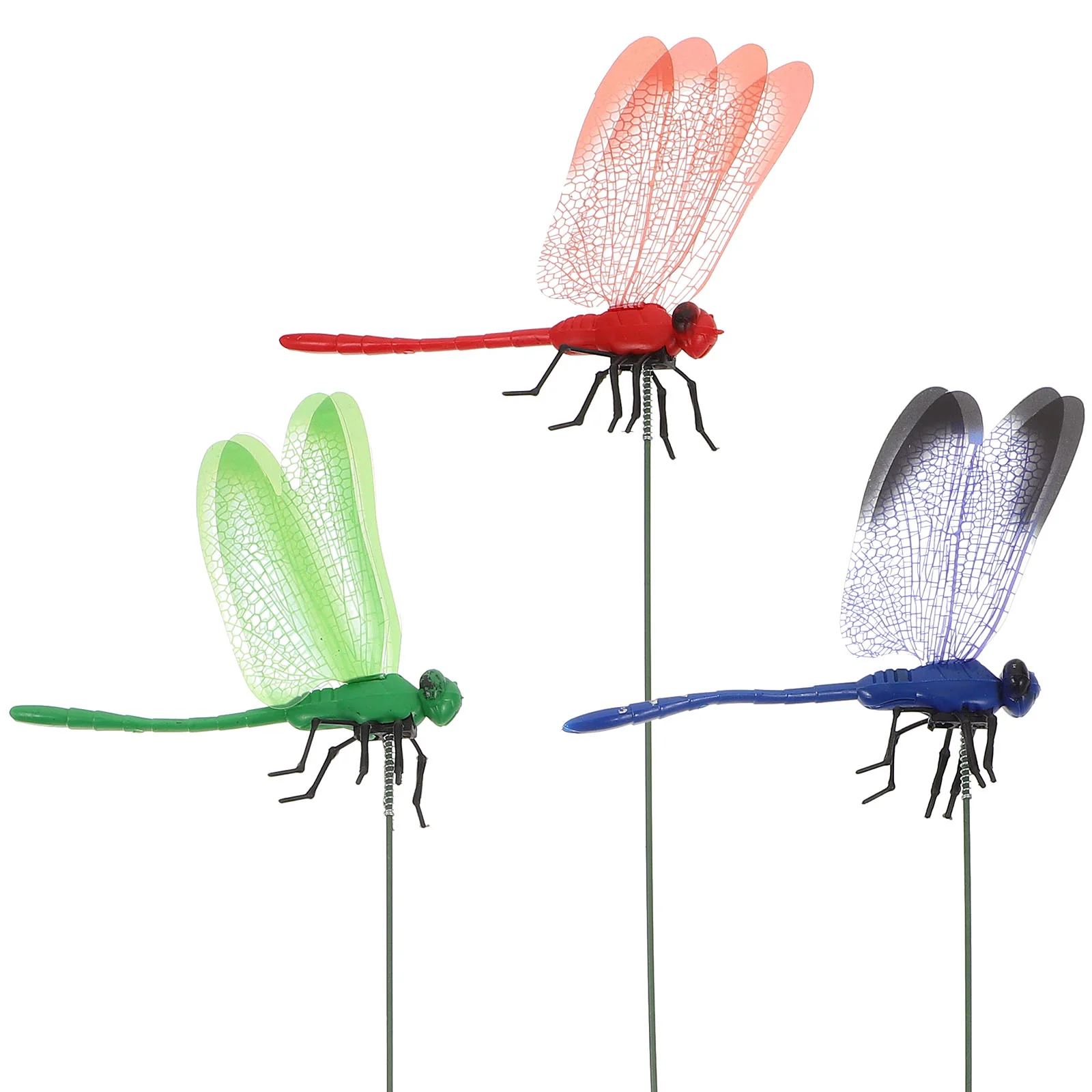 3 Pcs Simulation Dragonfly Clip Bug Deterrent Realistic Outdoor Decor Garden Statues Set