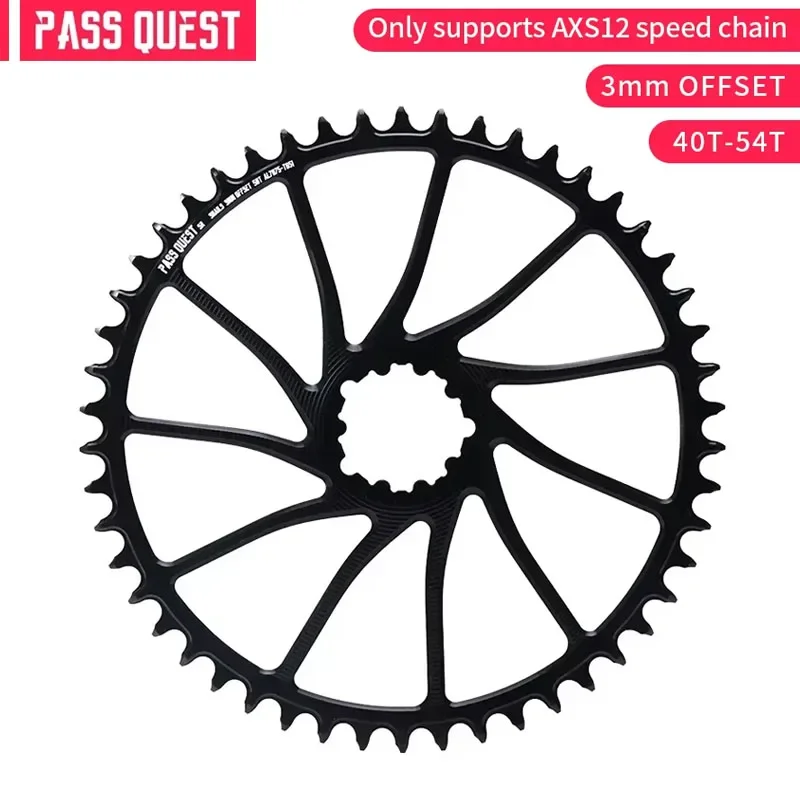 PASS QUEST (3MM Offset) for DUB Round Narrow Wide Chainring Only Supports AXS 12 speed chains Bicycle Accessories