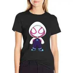 Camiseta de dibujos animados para mujer, ropa de verano para bebé, fantasma Araña, grl pwr