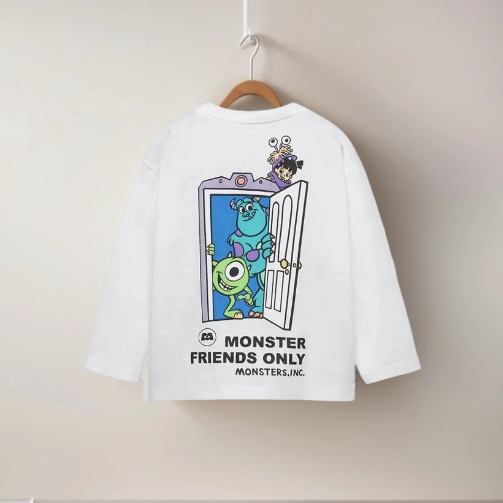 Kids Cartoon Print Tees Boys Fashion Long Sleeve Tshirt Casual Loose Round Neck Base Shirt Spring Autumn Wear All-match Tops image 5