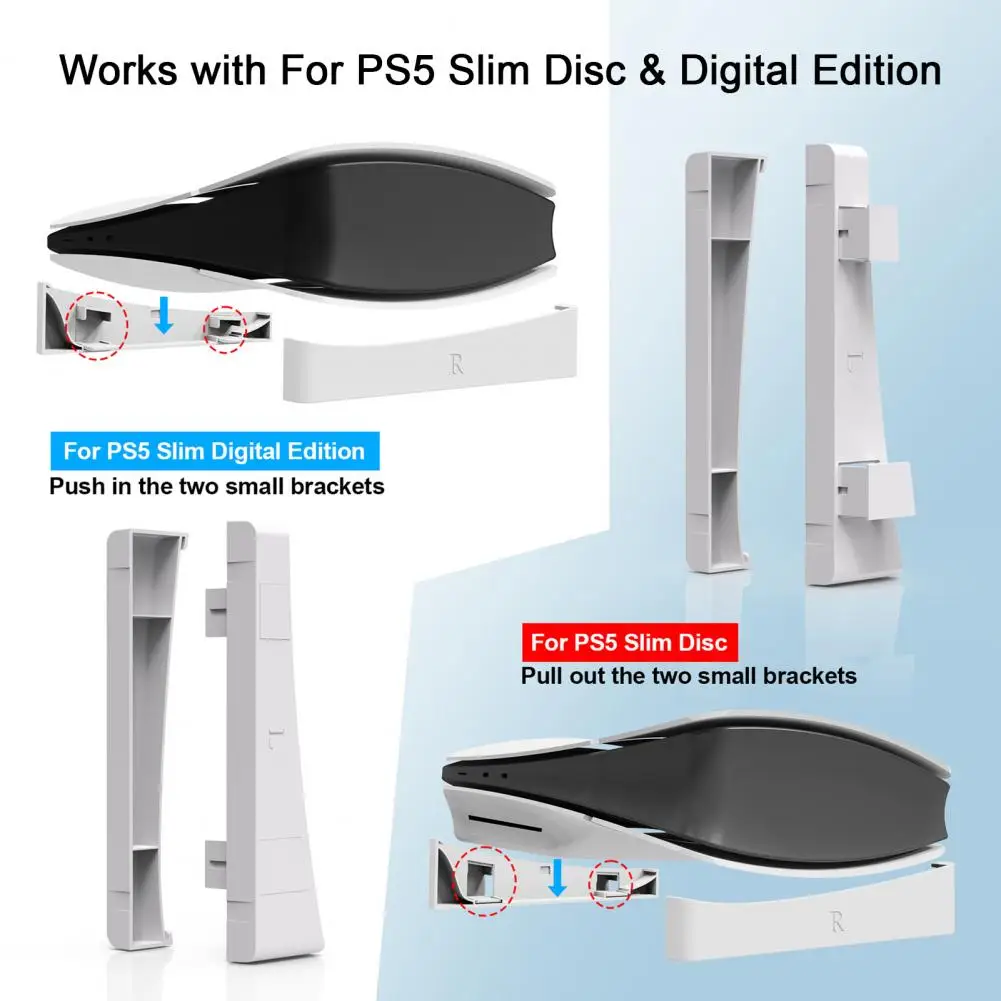 Game Console Stand Heat Dissipation Mount Ps5 Console Storage Stand Holder Set Ultra-thin Disc Storage Bracket Host for Easy