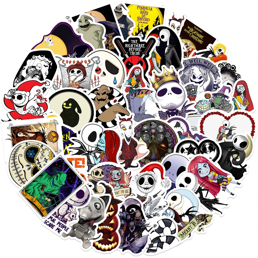 10/30/50pcs Disney Movie The Nightmare Before Christmas Cartoon Stickers Skateboard Suitcase Diary Cool Anime Decals for Kid Toy