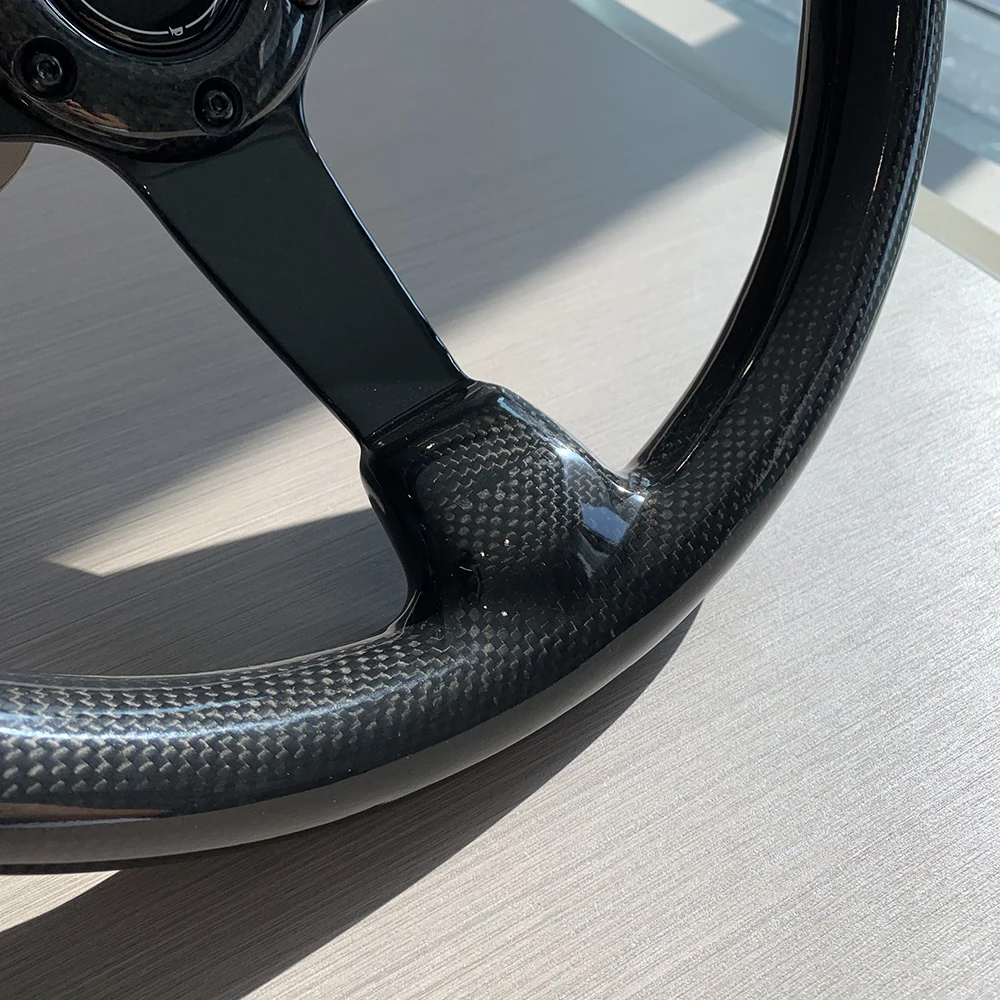 TIYPEOR volante universale da 13 pollici 320mm volante piatto da corsa per auto in vera fibra di carbonio