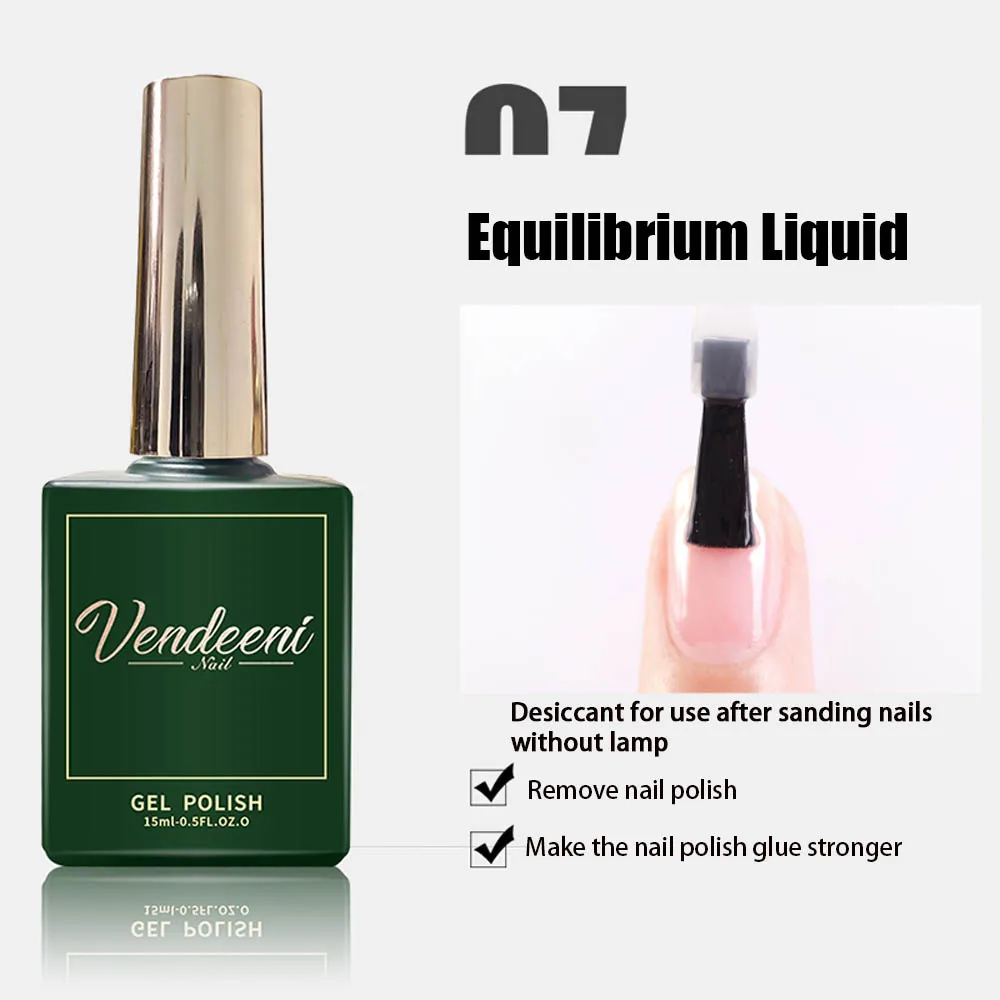 Vendeeni 15ml UV-Nagelkunst-Funktionsgel Nagellack Top Base Coat Matt Diamant Top Coat Verstärktes Gel Blossom Gel Folien-Gel – Detail 12