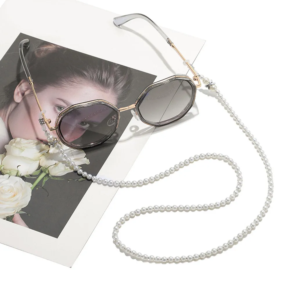 Retro Pearl Glasses Chain 2pcs – Anti-Loss Eyeglasses Strap for Sunglasses & Masks, Comfortable Elegant Decor