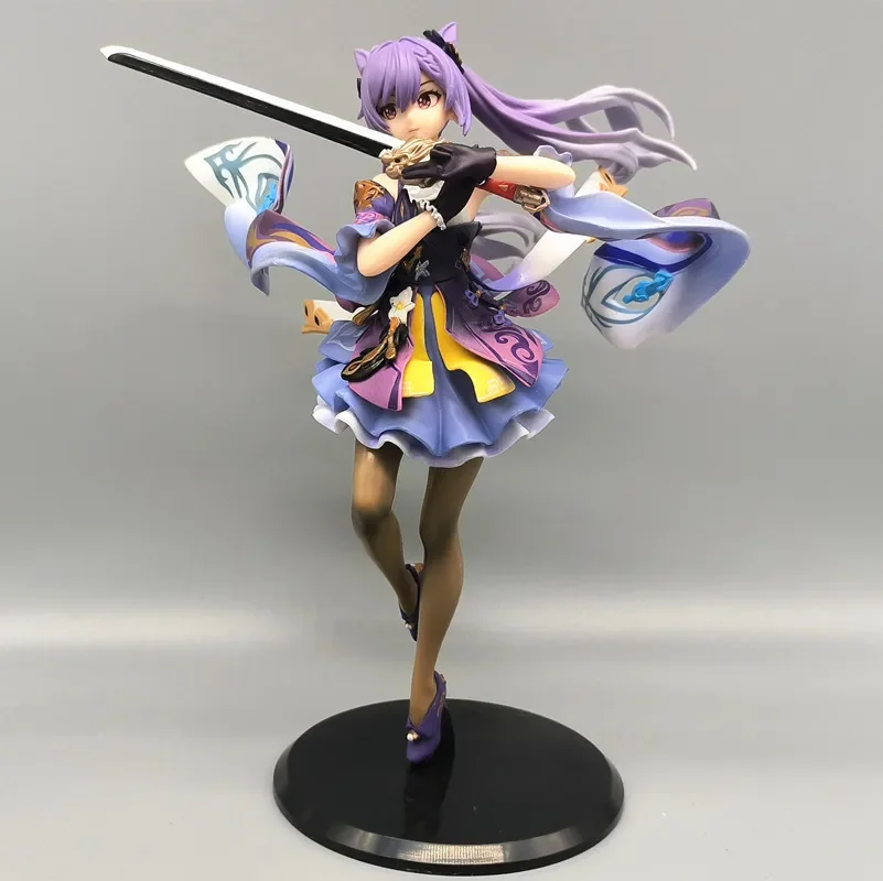 

24cm Anime Figure Genshin Impact Keqing Hu Tao Xiao Standing Sword Model Decoration Collection Toy Sexy Japanese Dolls Game