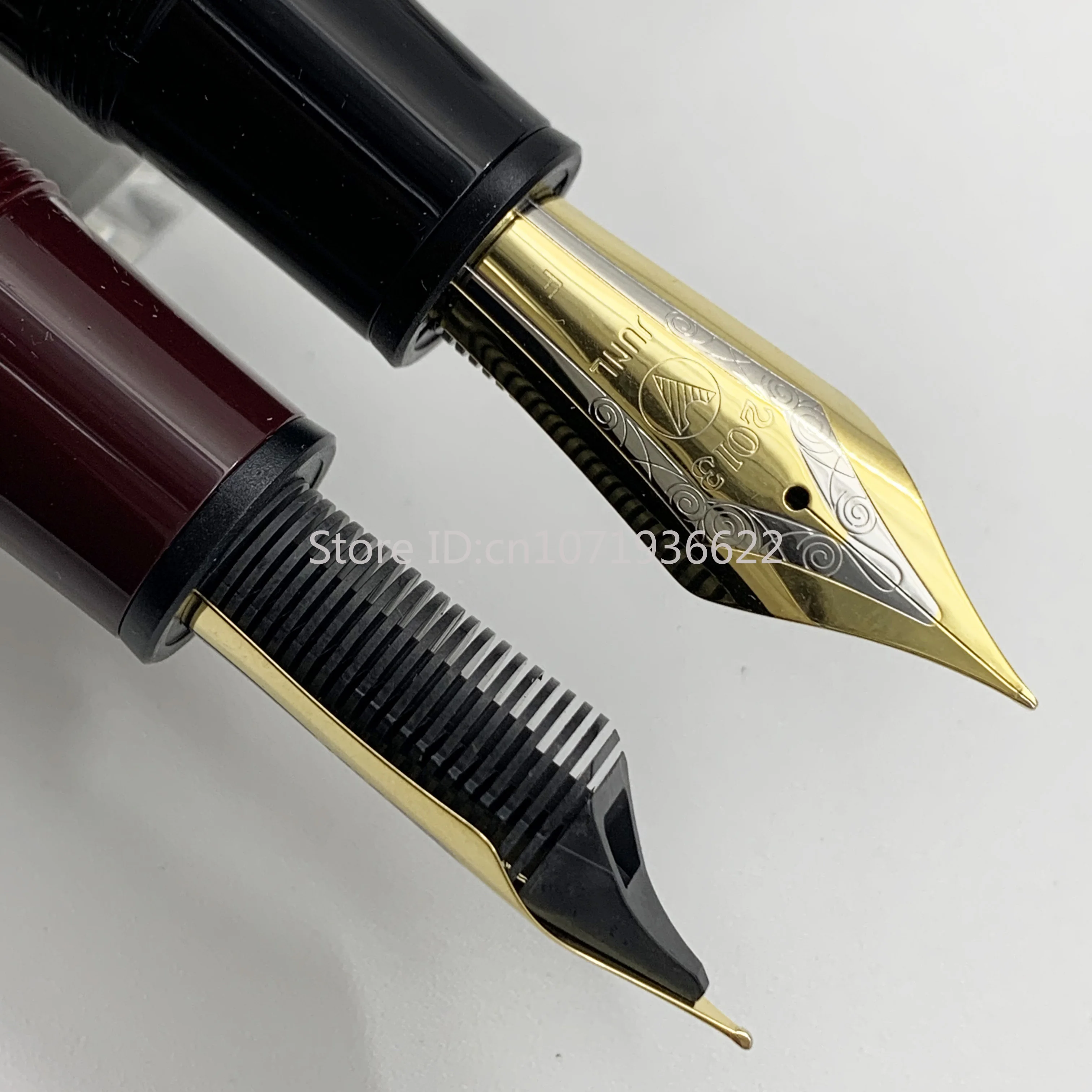 YONGSHENG/JUNLAI stalowa stalówka King 930 tłok z żywicy pióro wieczne Iraurita nr 9 F/M/B stalówka złoty srebrny klips długopis biznesowy prezent — zdjęcie produktu 5