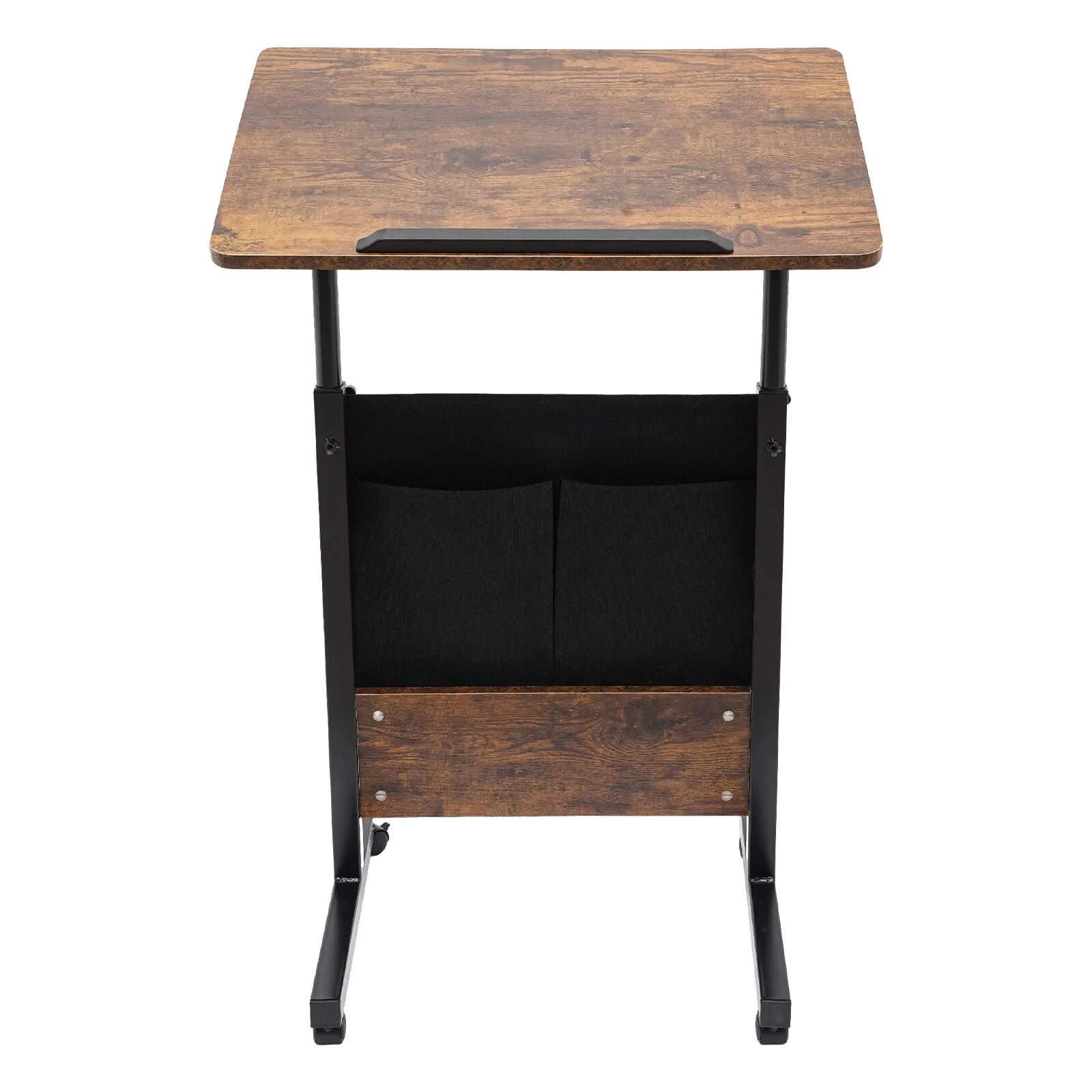 Подставка для ноутбука на колесиках с лотком для хранения — мобильная настольная тележка с регулируемой высотой