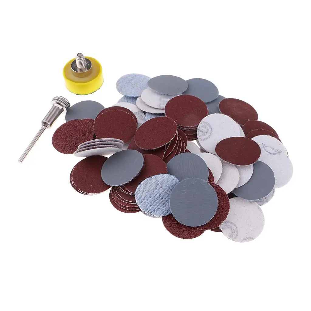 100x 25mm Sanding Discs Sanding Pad Shank for Drill Grinder Rotary Tools