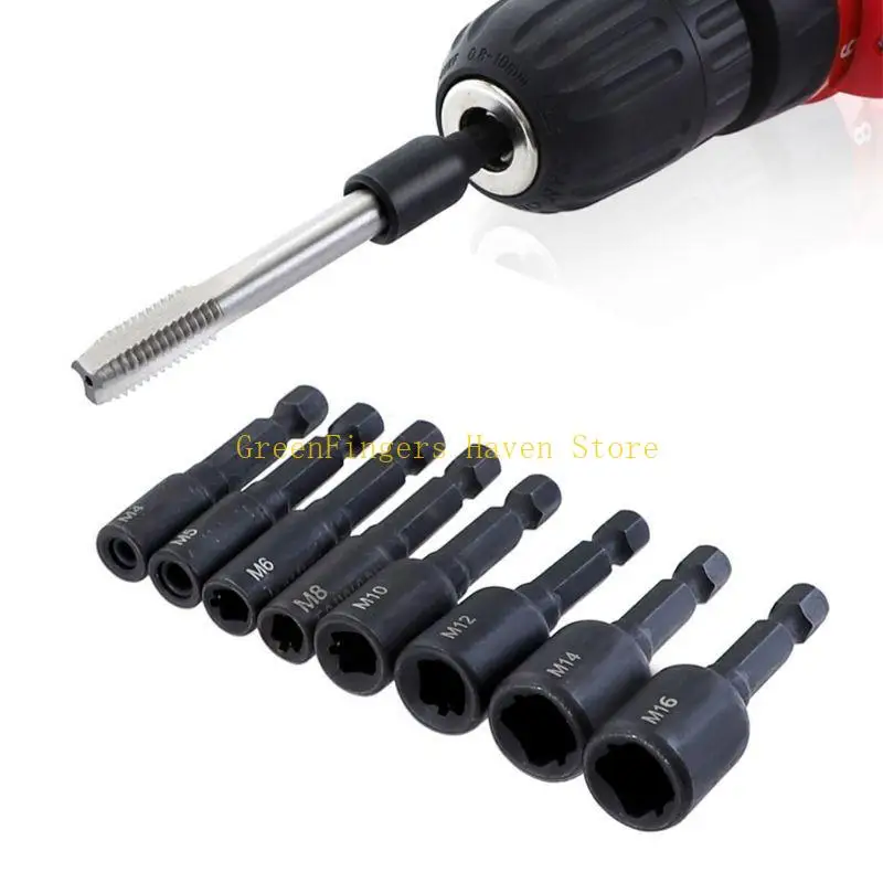 F68D Tap Socket Collet Wrench Set Machine Die Socket Adapter Shank Square Driver Thread Screw Tapping Chuck Drill M4-M16