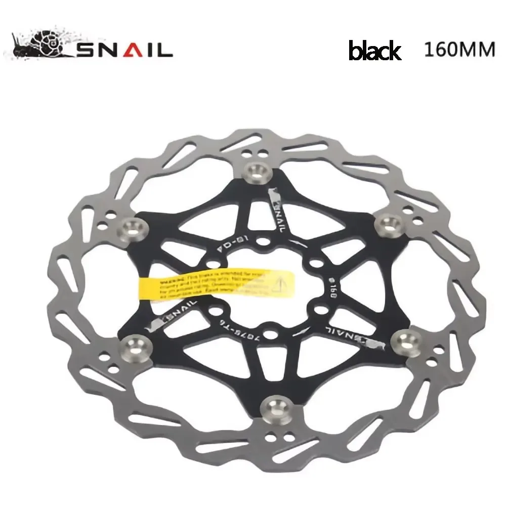 SNAIL Mountain Road Bike Floating Disc Brake Pads 160mm 180mm 203mm Six-nail Disc Brake Bicycle Rotors Bike Accessories