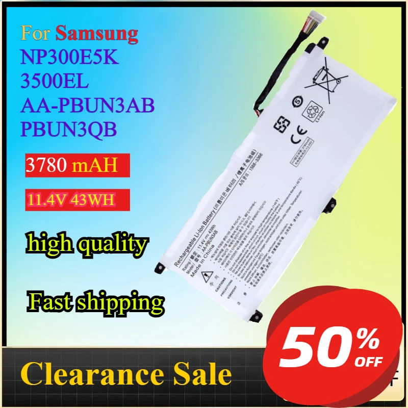 

Аккумулятор для ноутбука AA-PBUN3AB 3500 мАч для Samsung NP300E5K 3500EL AA-PBUN3AB PBUN3QB, быстрая доставка, высокое качество, совместимый.