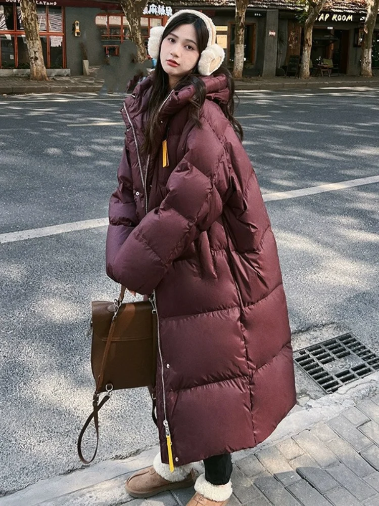 Winter Coat Female 2024 New Jackets for Women Hooded Thickened Loose Down Jacket High Street Trend Women's Long Outerwears