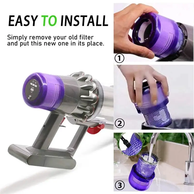 

(A61K) Сменный HEPA-фильтр, совместимый с пылесосом Dyson V12, аксессуары, запчасти для замены 971517-01