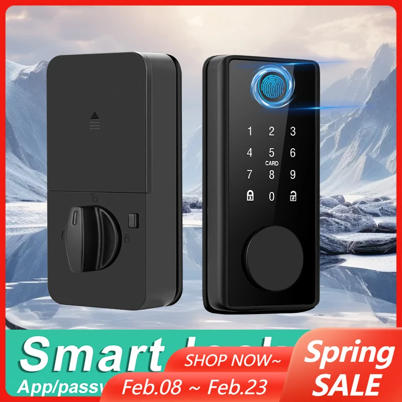 

Замок SmartLife с засовом отпечатков пальцев, отпечаток пальца/ключ/пароль/замки с IC-картой, автоматический замок с защелкой для внутренней деревянной двери