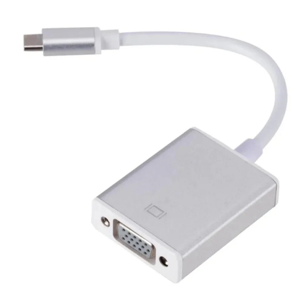 USBC To VGA Adapter USB 3.1 Type C Male To Female VGA Converter Cable 1080P FHD for Macbook 12 Inch Chromebook Pixel Lumia 950XL