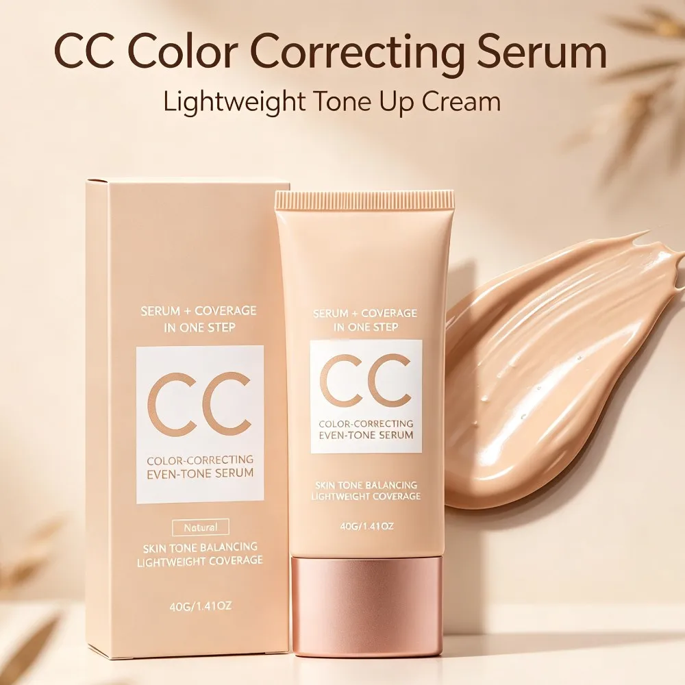 Lightweight Color Changing CC Cream Concealer Natural Color‑Correcting Moisturizing Face Skin Lotion Blemish Refine Pores Serum