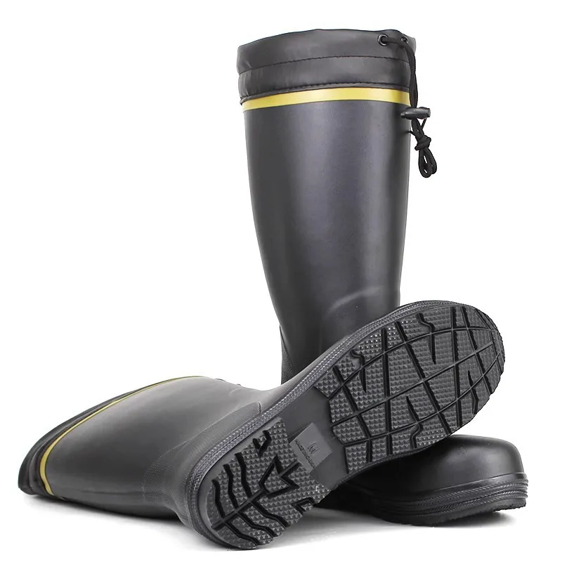 Imagem -05 - Botas de Chuva de Borracha Anti-quebra Masculinas Botas de Água Alta com Segurança em Aço Moda Masculina Longa