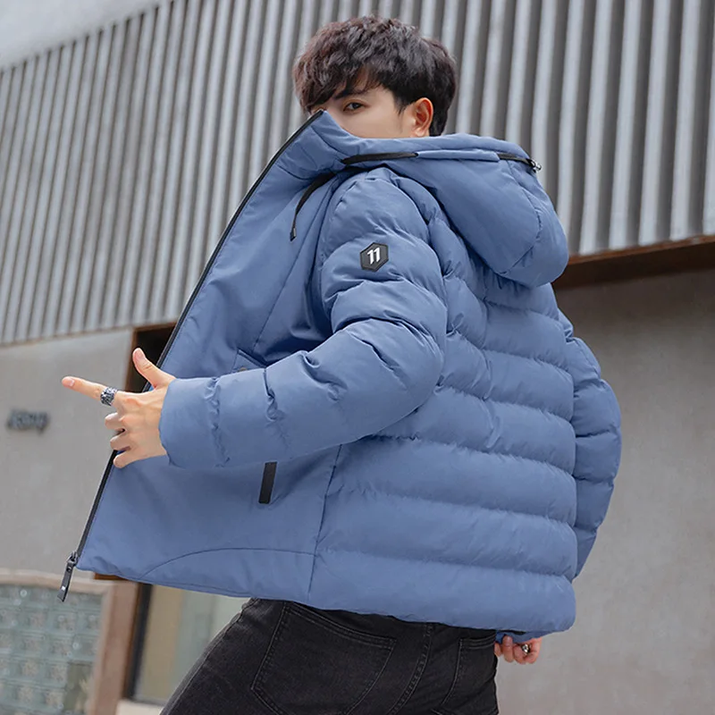 

2022 New Winter Cotton Coat Men's Youth Fashion Thickened Hooded Down Coat