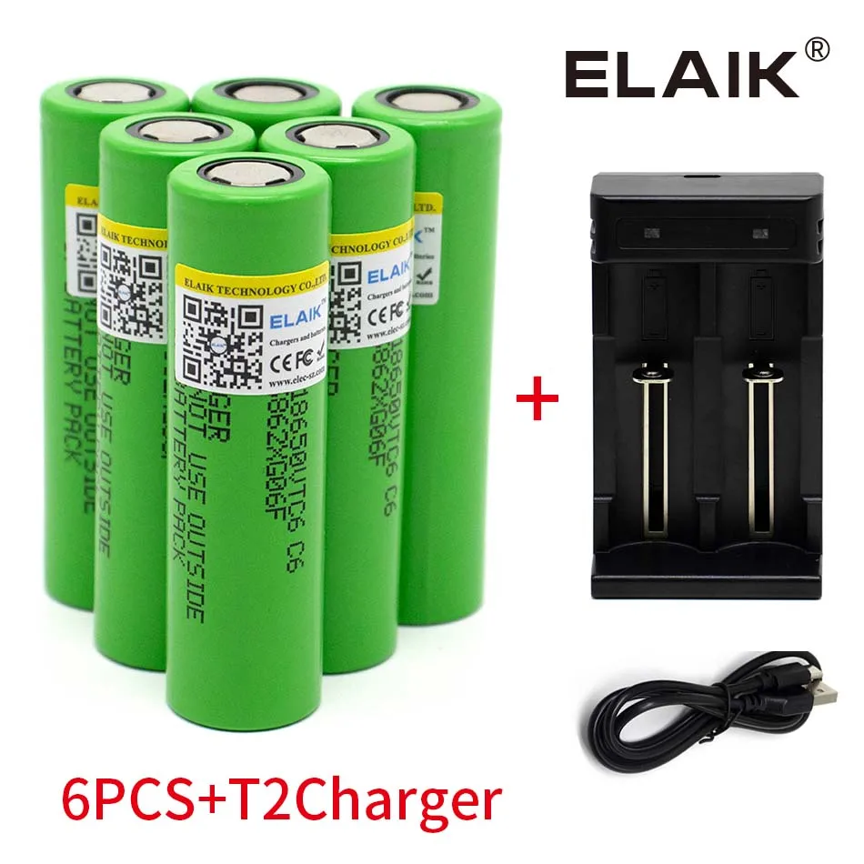 Nuevo original 18650 VTC6 3,6 V 3000mAh batería para nosotros 18650 30A juguetes herramientas linterna batería + cargador USB