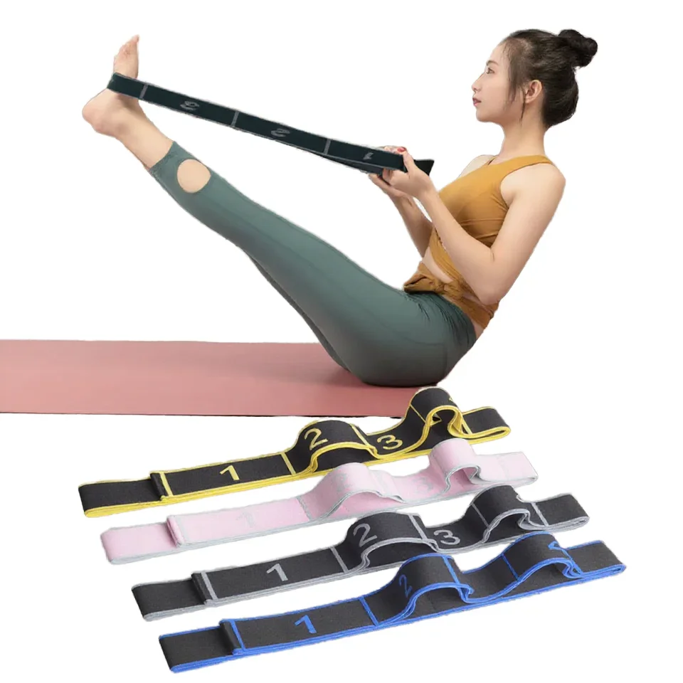 Women's  Fitness Exercise Bands Elastic Yoga Stretch Strap for Dance & Gym Looped Resistance Band