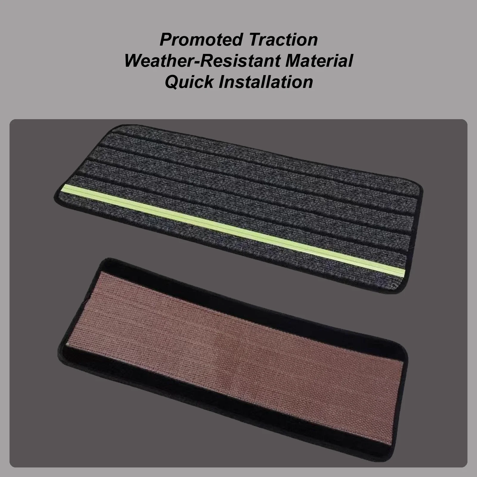 

Лестничный коврик для автофургона со светоотражающими полосами 19x49 см, ковер для лестницы на колесах, противоскользящий светящийся защитный коврик для лестницы для автомобильных ступеней