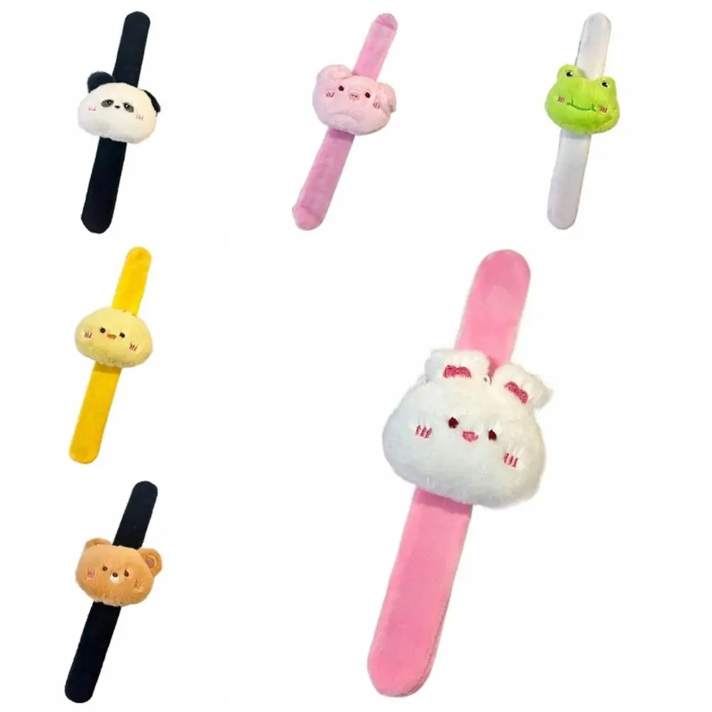 Panda Rabbit Clap Circle Toy Bear Frog Cartoon Animal Plush Slap Bracelet Wrist Decoration Stuffed Animal Hand Clap Ring